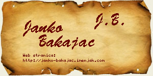 Janko Bakajac vizit kartica